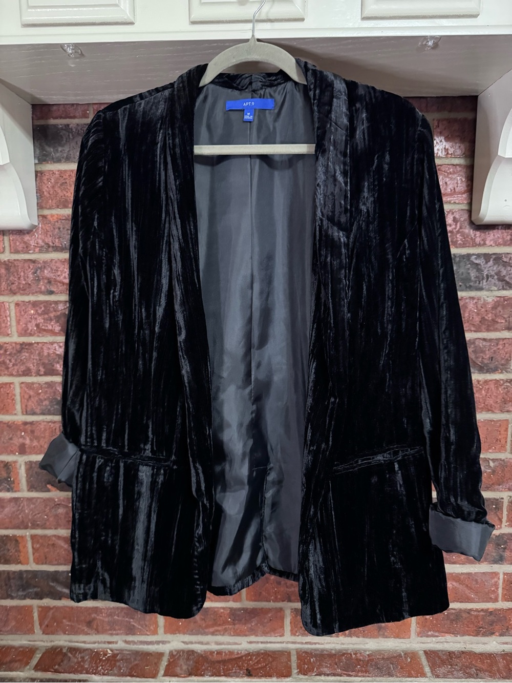 Apt. 9 Black Velvet Blazer Jacket